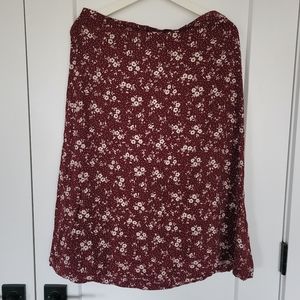 Burgundy Floral Skirt